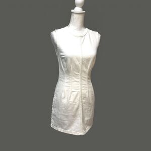 NWT Abercrombie & Fitch Ivory Mini Dress Petite XSP Sleeveless Zip Back